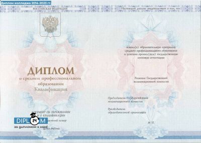 Диплом колледжа 2014-2024 гг.